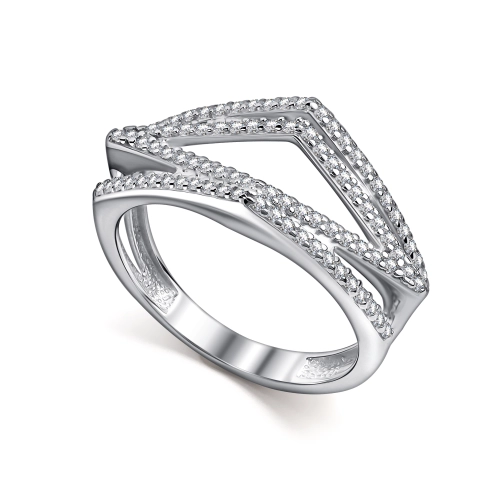 Кольцо из серебра 925 пробы с фианитами