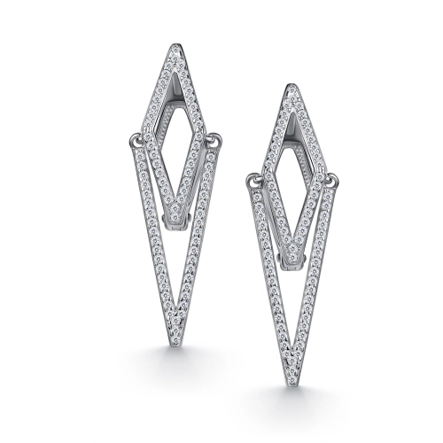 Серьги из серебра 925 пробы с фианитами