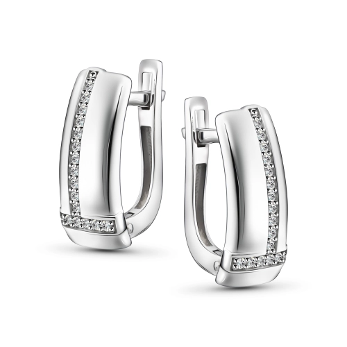 Серьги из серебра 925 пробы с фианитами