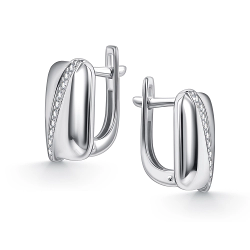 Серьги из серебра 925 пробы с фианитами