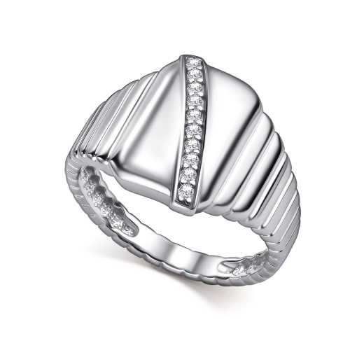 Кольцо из серебра 925 пробы с фианитами