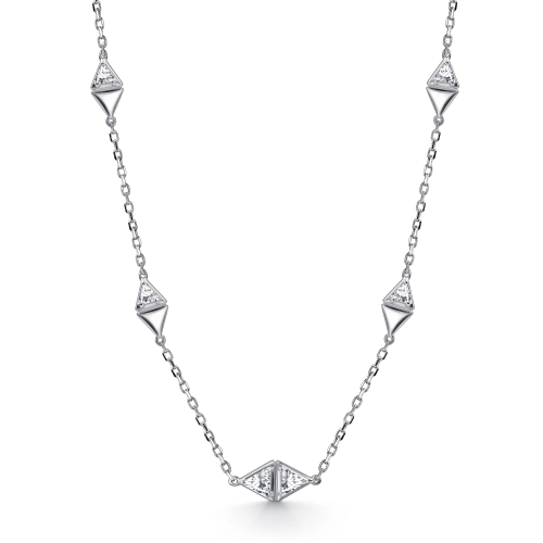 Колье из серебра 925 пробы с фианитами