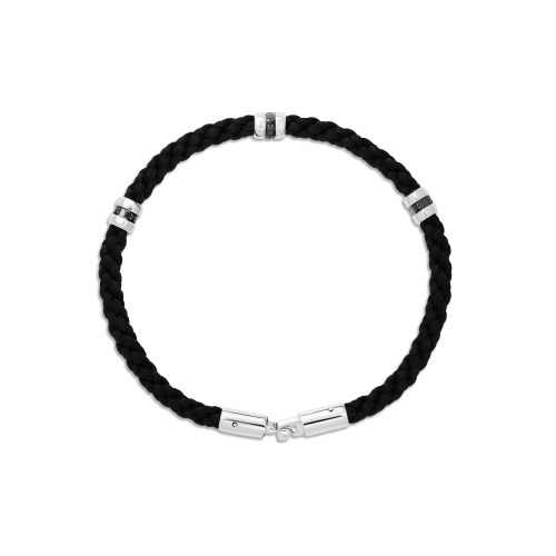 Браслет (925) текстиль, фианит