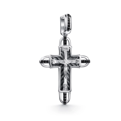 Подвеска (925) цветной фианит крест