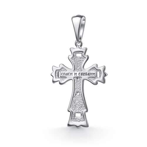 Подвеска Крест из серебра 925 пробы с фианитами