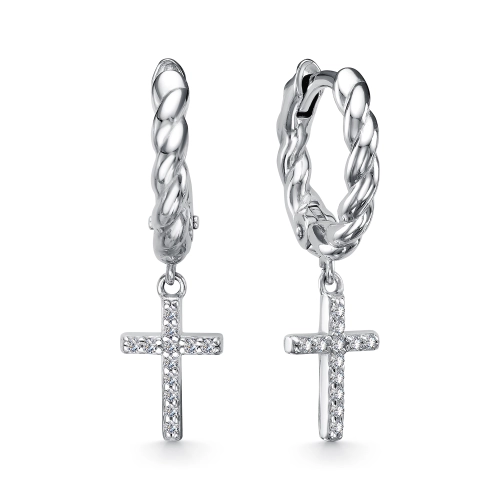 Серьги из серебра 925 пробы с фианитами