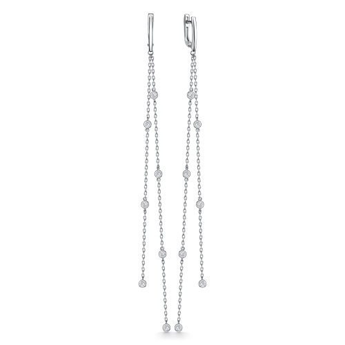 Серьги из серебра 925 пробы с фианитами
