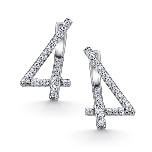 Серьги из серебра 925 пробы с фианитами