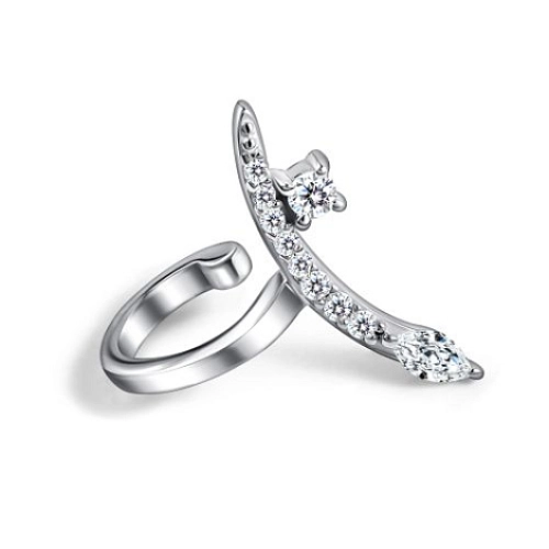 Серьга (925) фианит каффа