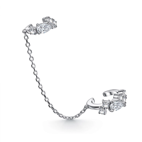 Серьга (925) фианит каффа