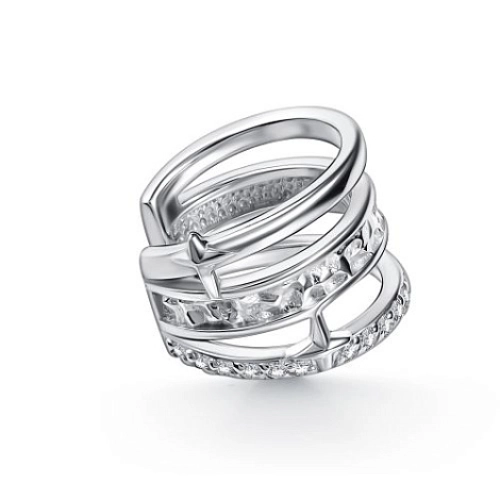 Серьга (925) фианит каффа