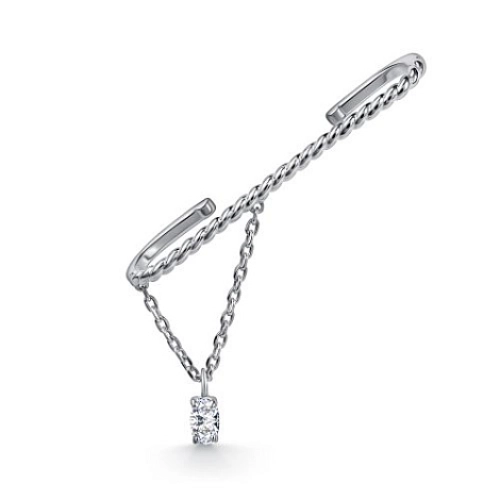 Серьга (925) фианит каффа