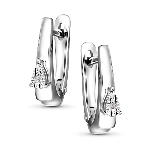 Серьги из серебра 925 пробы с бриллиантами