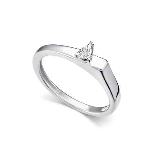 Кольцо из серебра 925 пробы с бриллиантом