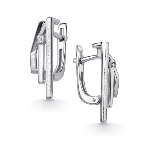 Серьги из серебра 925 пробы с бриллиантами