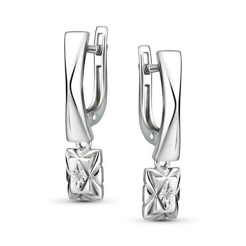 Серьги из серебра 925 пробы с бриллиантами