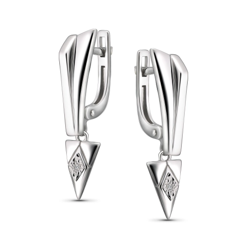 Серьги из серебра 925 пробы с бриллиантами