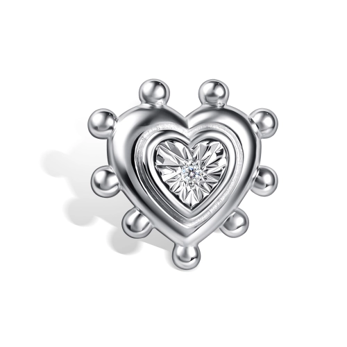 Подвеска бегунок в серебре 925 пробы с бриллиантами