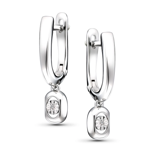 Серьги из серебра 925 пробы с бриллиантами