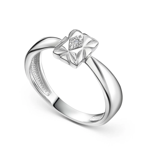 Кольцо из серебра 925 пробы с бриллиантом