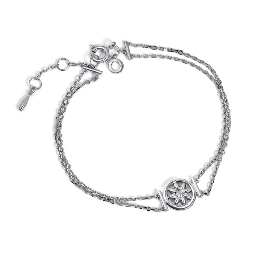 Браслет из серебра 925 пробы с бриллиантом