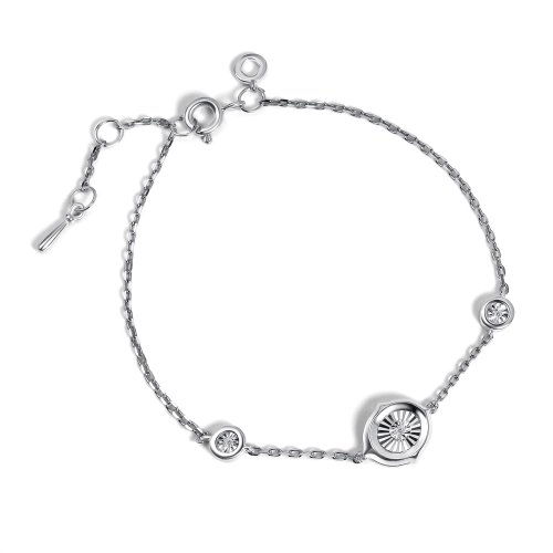 Браслет из серебра 925 пробы с бриллиантом