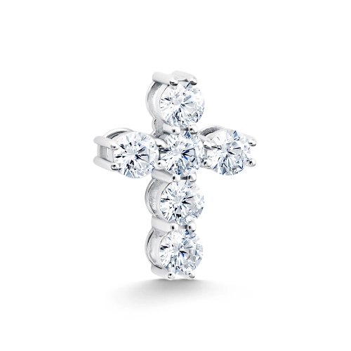 Подвеска (925) бриллианит крест декор