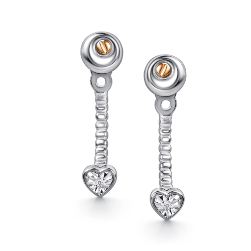 Серьги (925+585) бриллиант джекеты