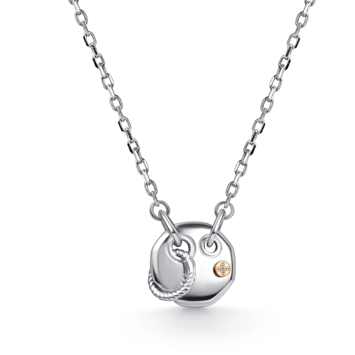 Колье из серебра 925 пробы с накладкой из золота 585 пробы с бриллиантами