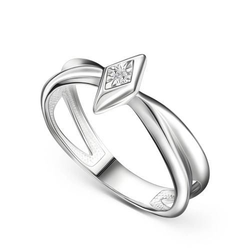 Кольцо из серебра 925 пробы с бриллиантом