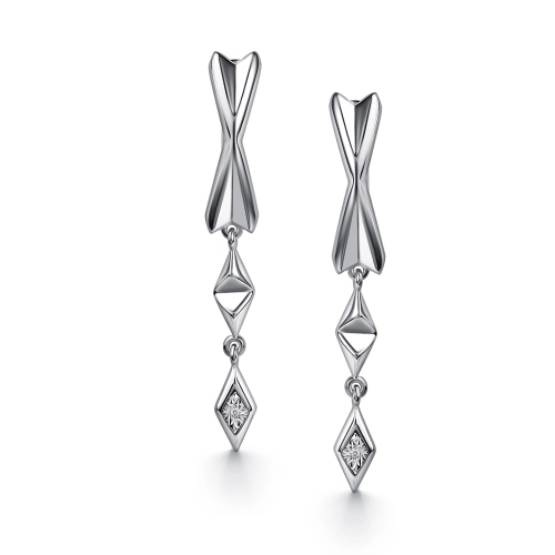 Серьги из серебра 925 пробы с бриллиантами