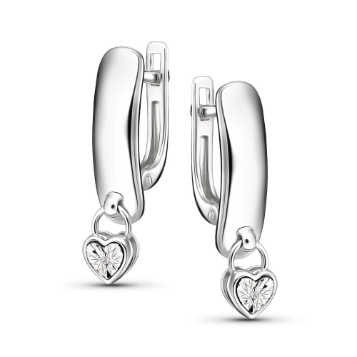 Серьги из серебра 925 пробы с бриллиантами