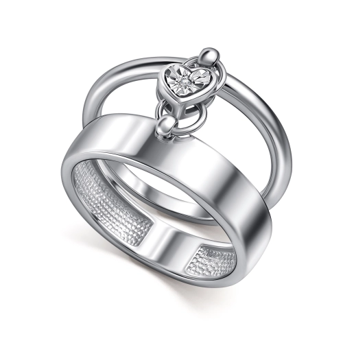 Кольцо из серебра 925 пробы с бриллиантом