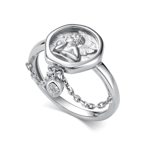 Кольцо из серебра 925 пробы с бриллиантом