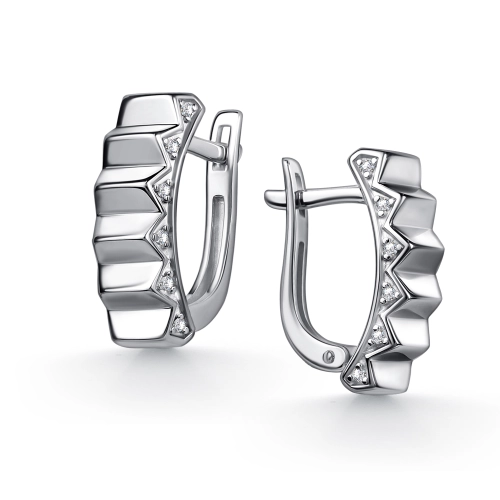 Серьги из серебра 925 пробы с фианитами