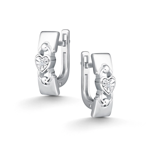 Серьги из серебра 925 пробы с бриллиантами