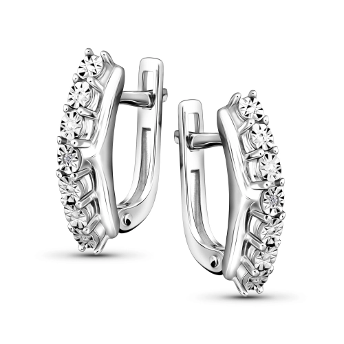 Серьги из серебра 925 пробы с бриллиантами