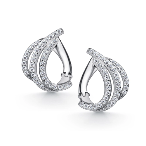 Серьги из серебра 925 пробы с фианитами