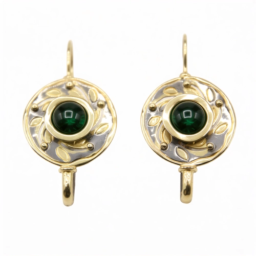 Петельки (925 п) янтарь зеленый