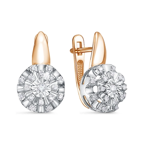 Серьги из золота 585 пробы с бриллиантами