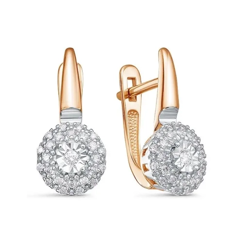 Серьги из золота 585 пробы с бриллиантами