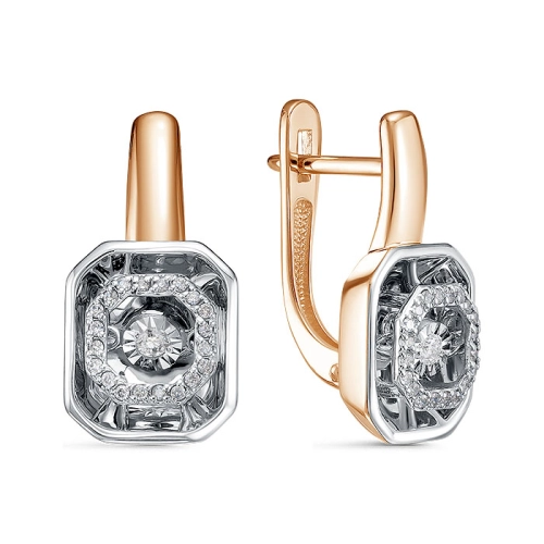 Серьги из золота 585 пробы с бриллиантами