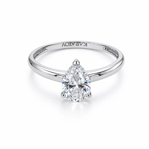 Кольцо из белого золота 585 пробы с фианитами