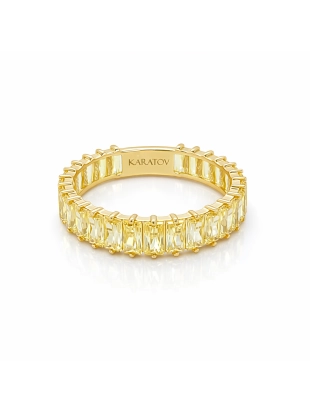 Кольцо из желтого золота 585 пробы с цветными фианитами