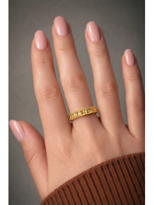 Кольцо из желтого золота 585 пробы с цветными фианитами