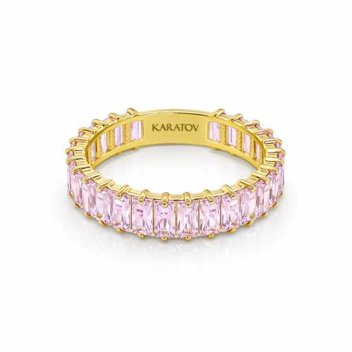 Кольцо из желтого золота 585 пробы с фианитами