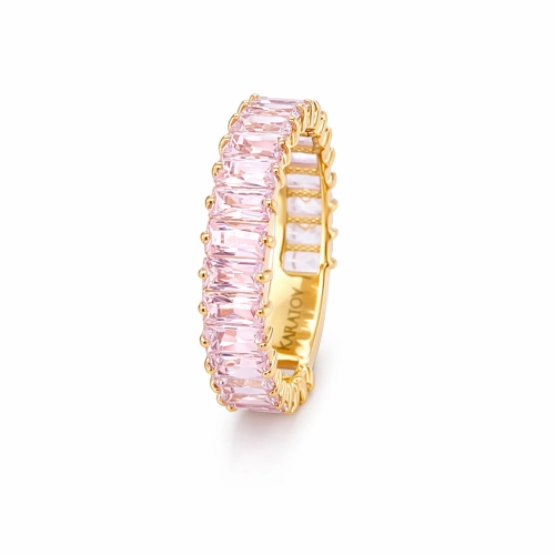 Кольцо из желтого золота 585 пробы с фианитами