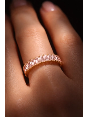 Кольцо из желтого золота 585 пробы с фианитами