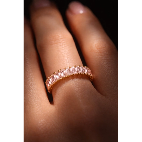 Кольцо из желтого золота 585 пробы с фианитами