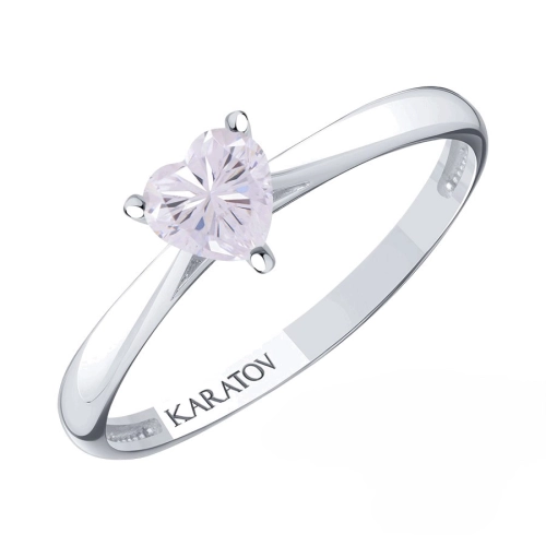 Кольцо из белого золота 585 пробы с фианитами